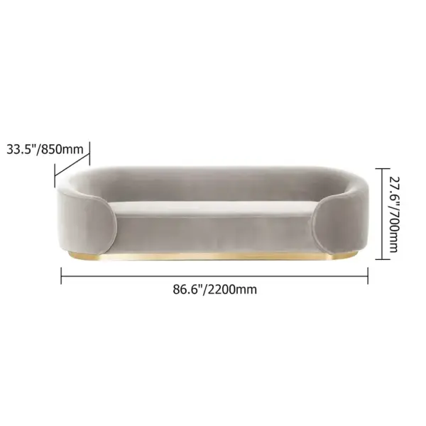 Grey 3-Seater Sofa Upholstered Velvet Sofa Pillows Included - Image 5