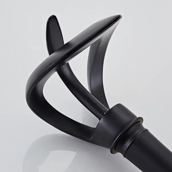 Modern Elegant Waterfall Bathroom Countertop Basin Tap Single Handle Solid Brass Black - Image 9