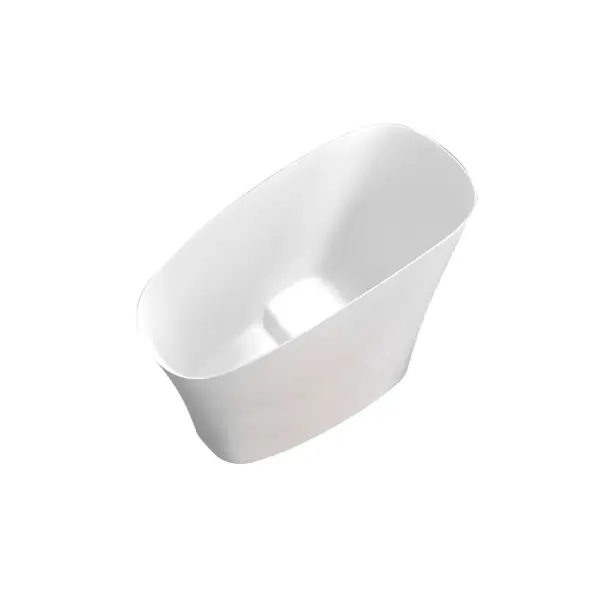 1200mm Modern Oblique Deep Freestanding Matte White Stone Resin Japanese Soaking Bath - Image 11
