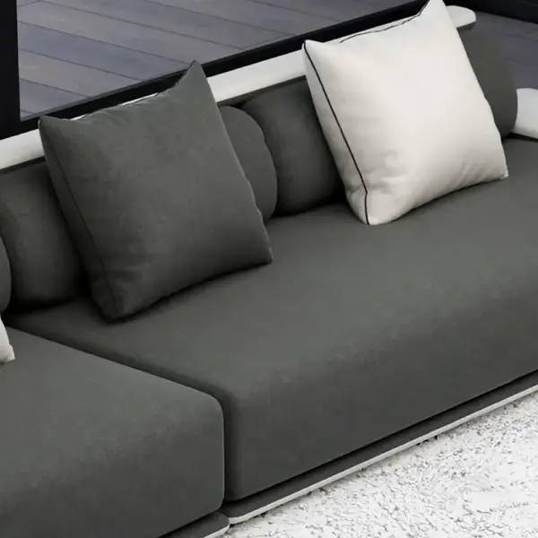Doart 112" Cotton & Linen 4-Seater Modern Corner Modular Sectional Sofa L-Shaped - Image 5