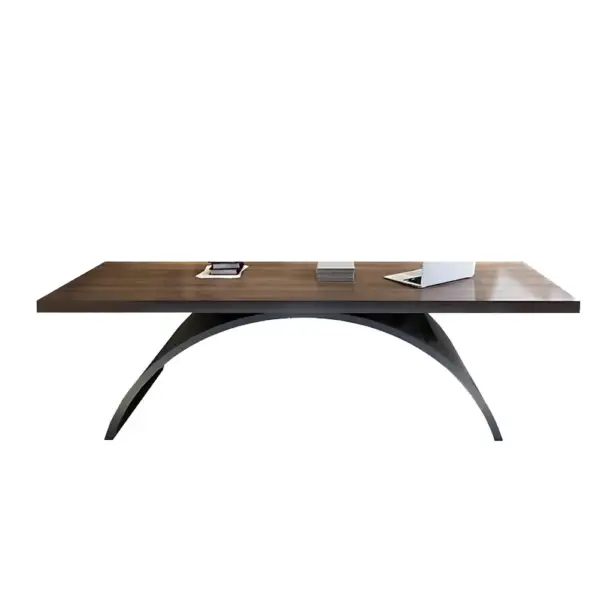 1800mm Industrial Rectangular Writing Desk Solid Wood Metal Base Office Desk - Image 7