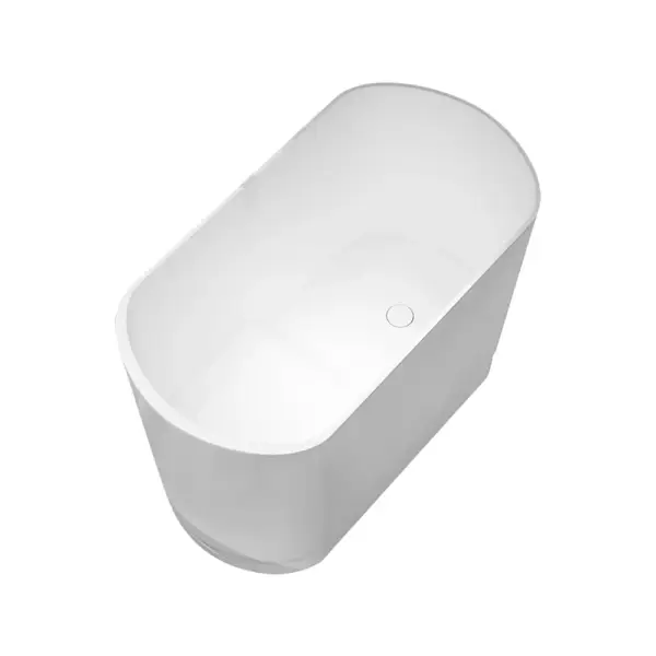 1000mm Modern Deep Oval Freestanding Matte White Stone Resin Japanese Soaking Bath - Image 8