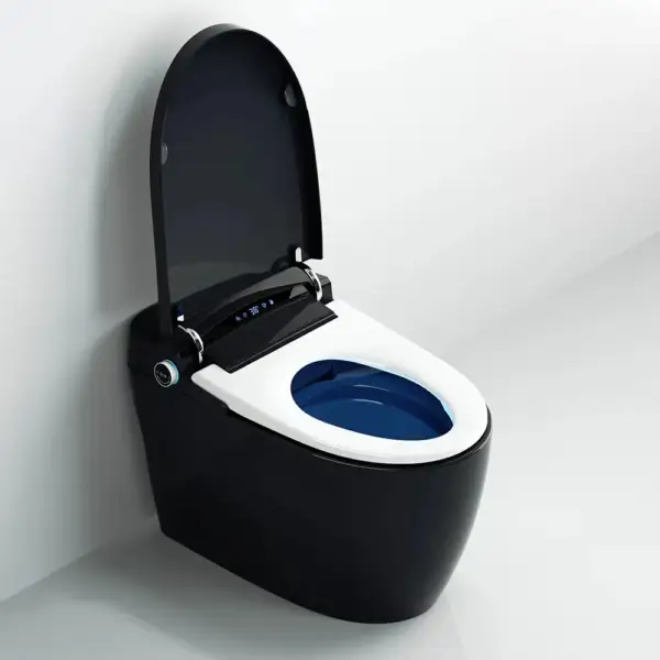 One-Piece Elongated Black Smart Toilet Automatic Toilet Self-Clean Horizontal Outlet - Image 8