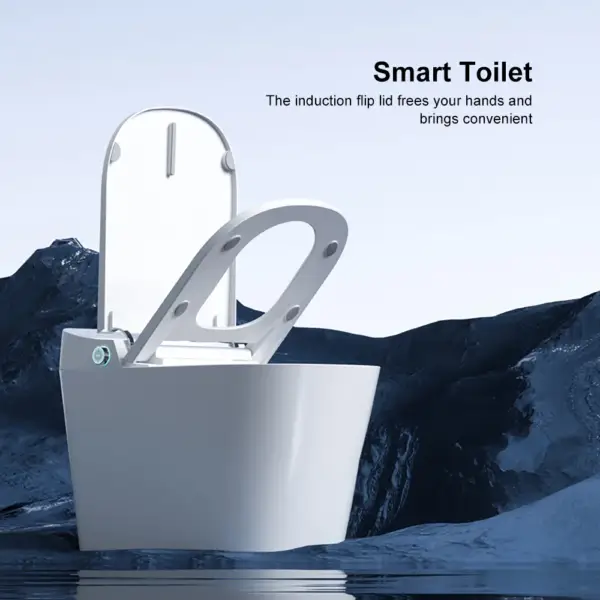 White Smart Toilet One-Piece Square with Intelligent Automatic Cover and Remote Control - Image 13