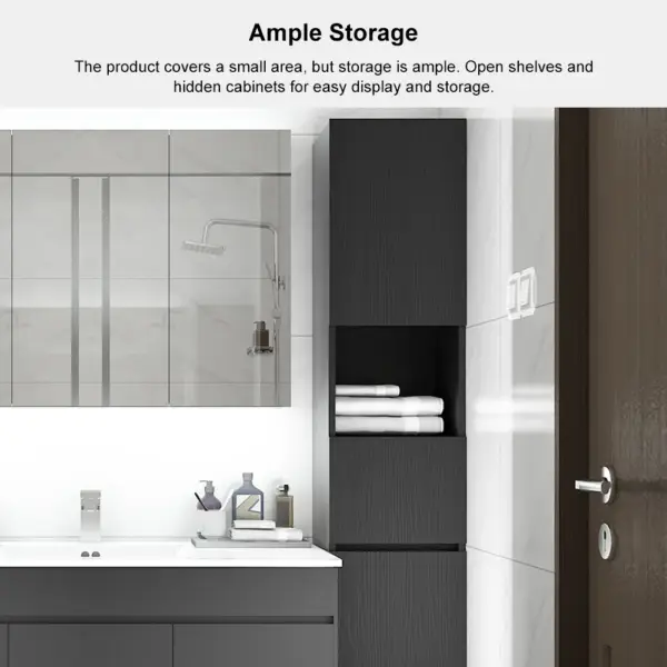 Modern Bathroom Cabinet with Drawers Wall Mounted Bathroom Cabinet with Doors with Shelf - Image 12