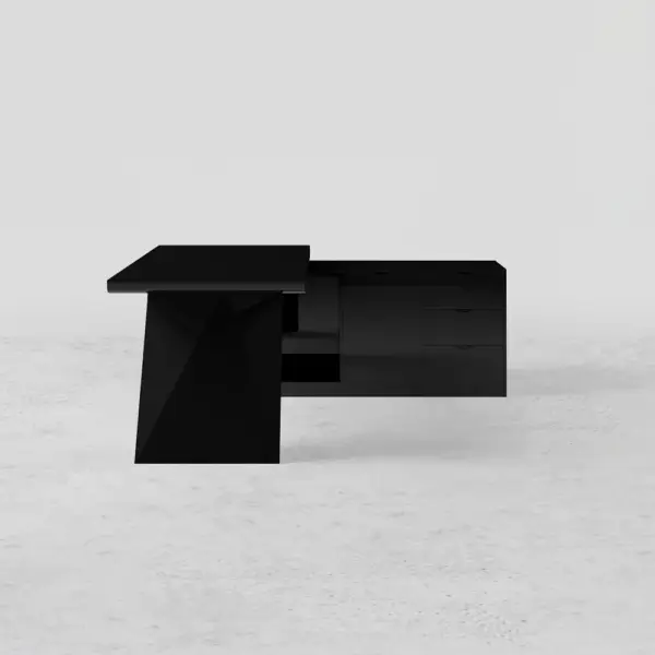 1800mm Black L-Shape Executive Desk Modern Drawers & Cabinet Large Desk Right Hand - Image 12