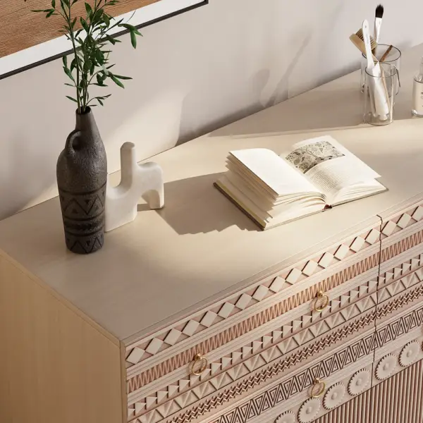 1200mmW Boho Accent Dresser & Chest 6 Drawer Storage Cabinet - Image 8