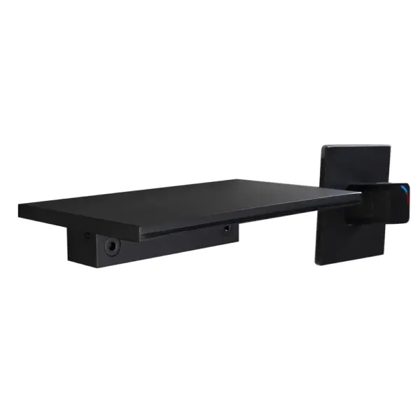 Waterfall Wall Mount Bathroom Basin Tap Single Knob Solid Brass Matte Black - Image 10