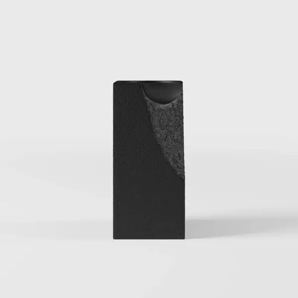 870mm Japandi Tall Stone Resin Pedestal Basin with Rounded Basin Freestanding in Black - Image 8