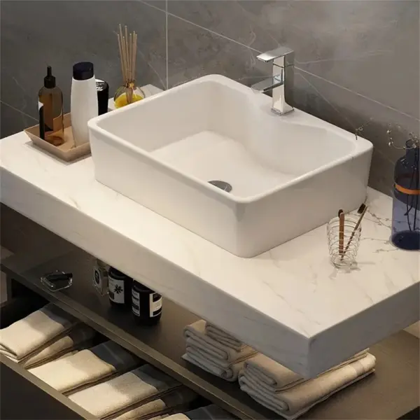 1000mm Modern Floating Bathroom Vanity Set With Single Basin White and Black - Image 6