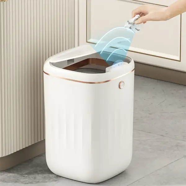 Automatic Touchless Motion Sensor Trash Can White Smart Garbage Can for Bathroom Kitchen - Image 8