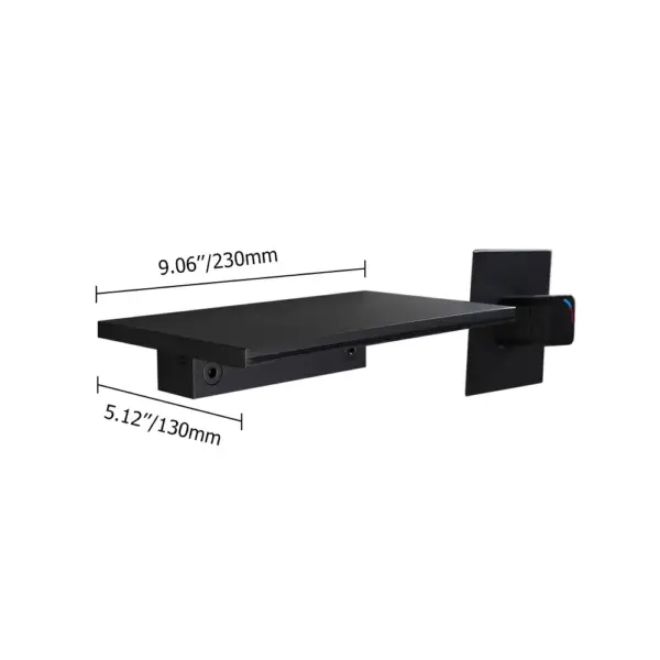 Waterfall Wall Mount Bathroom Basin Tap Single Knob Solid Brass Matte Black - Image 11