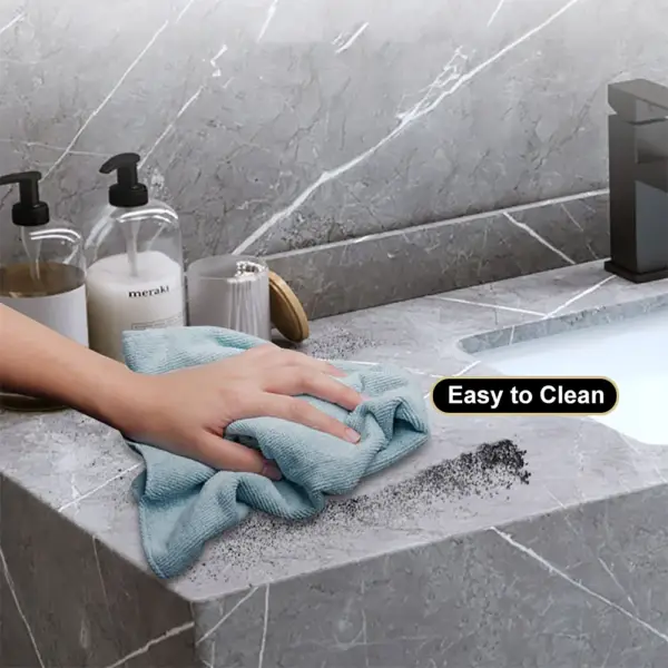 Modern 1000mm Floating Black Bathroom Vanity Stone Top Wall Mounted Bathroom Cabinet - Image 9