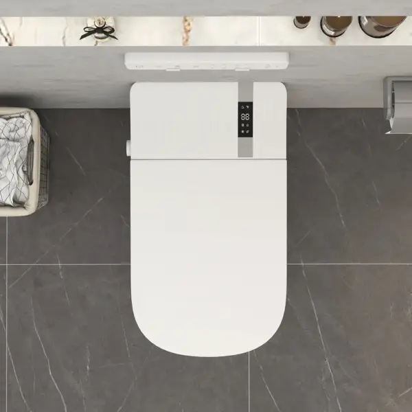 White Smart Toilet One-Piece Square with Intelligent Automatic Cover and Remote Control - Image 5