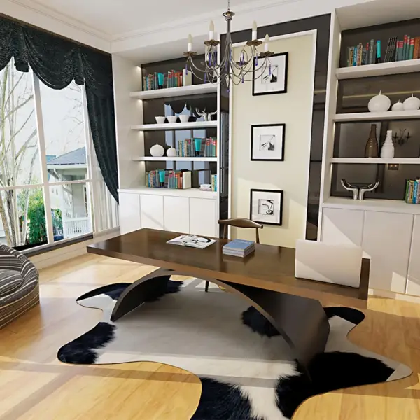 1800mm Industrial Rectangular Writing Desk Solid Wood Metal Base Office Desk - Image 3