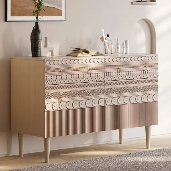 1200mmW Boho Accent Dresser & Chest 6 Drawer Storage Cabinet - Image 5