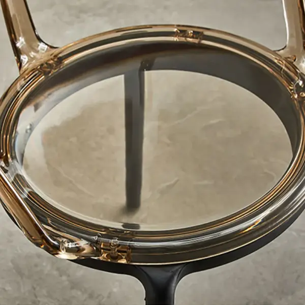 Modern Acrylic Dining Chair in Amber Dining Table Chairs with Arms - Image 8