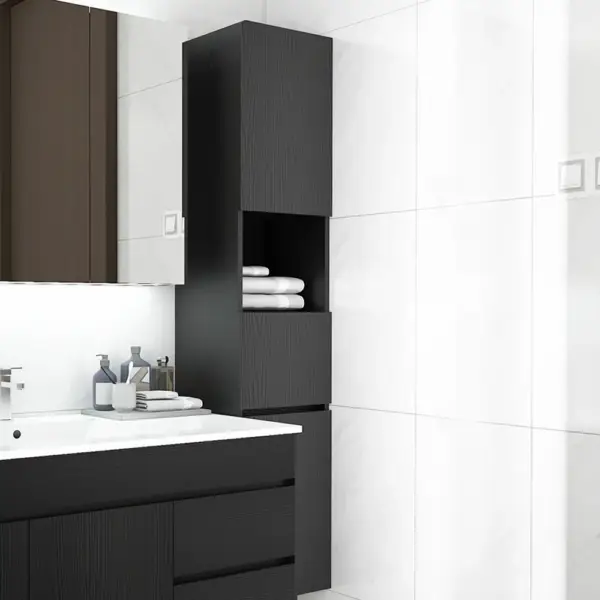 Modern Bathroom Cabinet with Drawers Wall Mounted Bathroom Cabinet with Doors with Shelf - Image 11