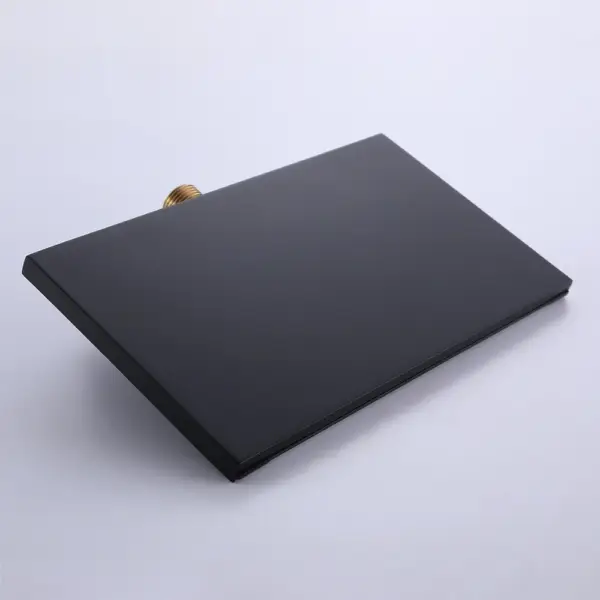 Waterfall Wall Mount Bathroom Basin Tap Single Knob Solid Brass Matte Black - Image 7