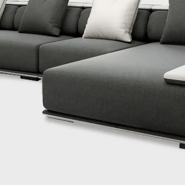 Doart 112" Cotton & Linen 4-Seater Modern Corner Modular Sectional Sofa L-Shaped - Image 7