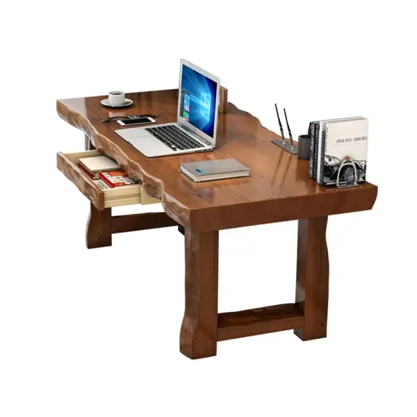 1200mm Rustic Computer Writing Desk with Drawer Pine Wood Desk - Image 6