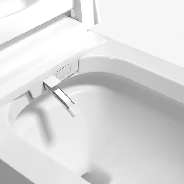 White Smart Toilet One-Piece Square with Intelligent Automatic Cover and Remote Control - Image 9