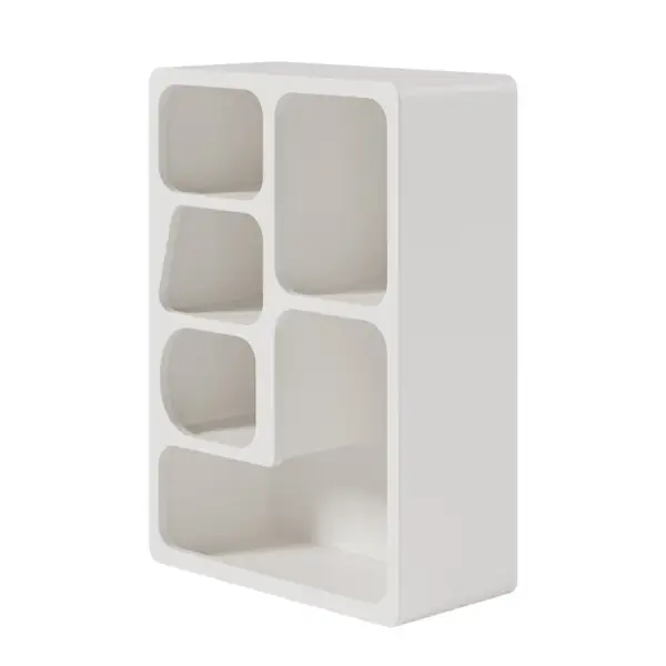 Codiys White Arched Nightstand with Open Display Shelves Art Deco Bedside Table - Image 9