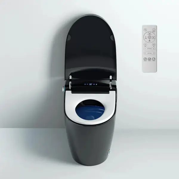One-Piece Elongated Black Smart Toilet Automatic Toilet Self-Clean Horizontal Outlet - Image 4