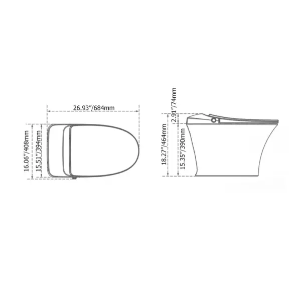 Tankless Smart One-Piece Floor Mounted Automatic Toilet Self Clean Smart Toilet - Image 13