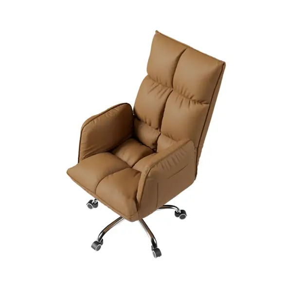 Modern PU Leather Task Chair Upholstered Swivel Office Chair Height Adjustable - Image 13