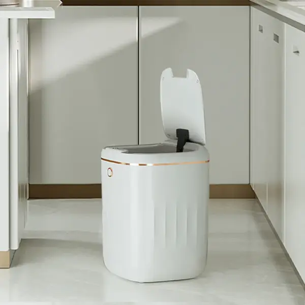 Automatic Touchless Motion Sensor Trash Can White Smart Garbage Can for Bathroom Kitchen - Image 5