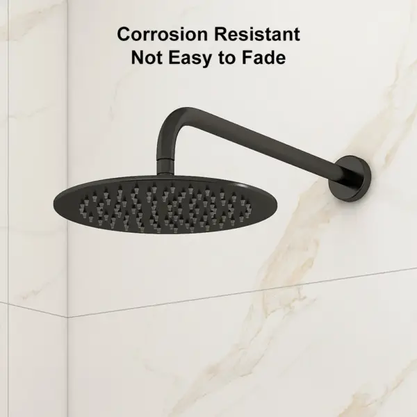 250mm Wall-Mounted Round Black Shower Set 2-Function with Hand Shower - Image 10