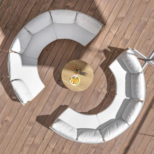 8 Pieces Farmhouse Curved Modular Outdoor Patio Sectional Sofa Set with Coffee Table - Image 9