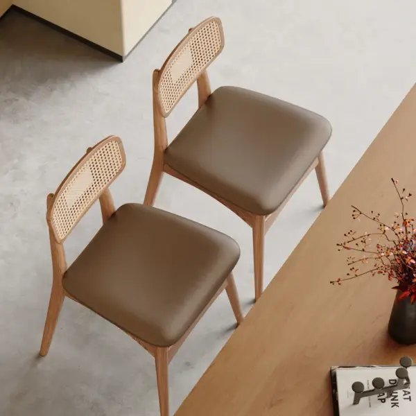 Japandi Dining Chair High Back Rattan Dining Chair (Set of 2) - Image 5