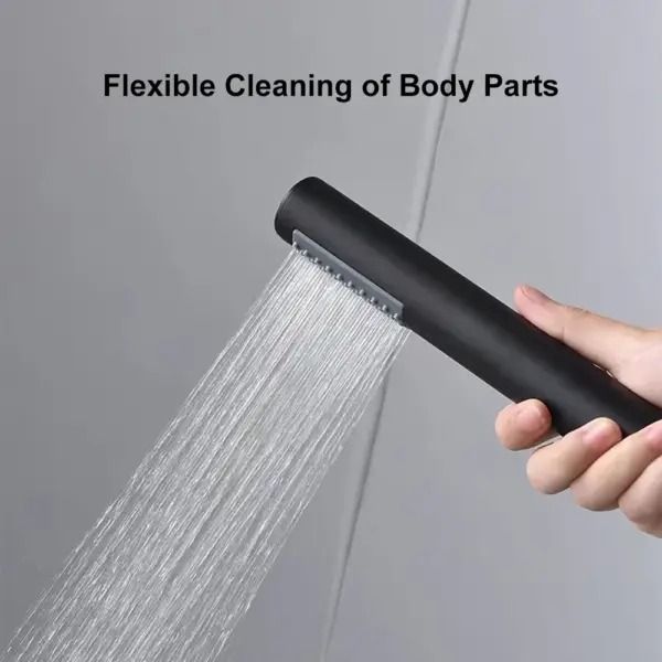 250mm Wall-Mounted Round Black Shower Set 2-Function with Hand Shower - Image 11