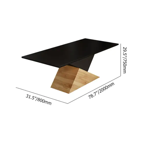 6~8 Seater Black Rectangular Dining Table Solid Wood Dinner Table - Image 8