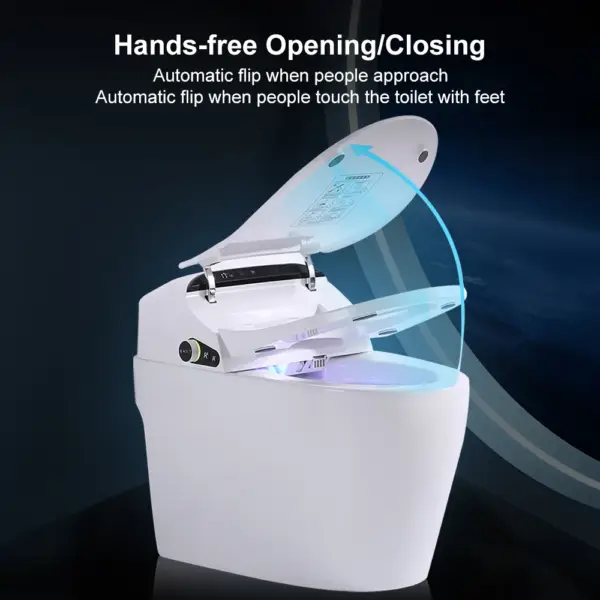 Black One-Piece Floor Mounted Elongated Smart Toilet & Bidet with Seat Horizontal Outlet - Image 22
