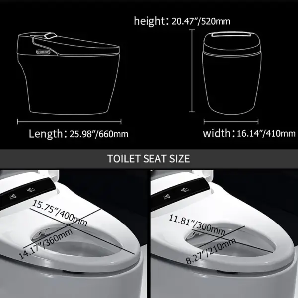 Modern Smart One-Piece Elongated Automatic Toilet & Bidet with Seat Horizontal Outlet - Image 11