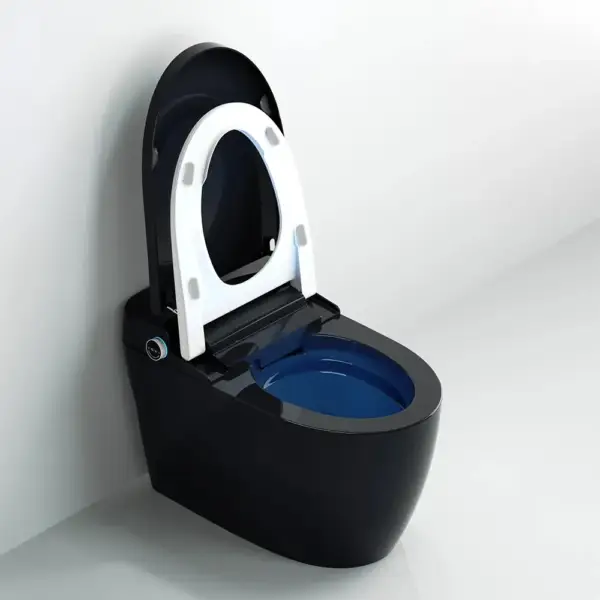 One-Piece Elongated Black Smart Toilet Automatic Toilet Self-Clean Horizontal Outlet - Image 6