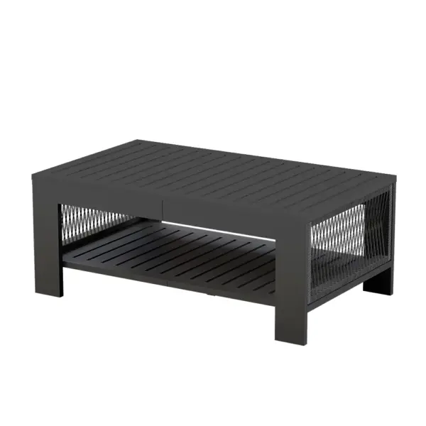 7 Pieces Modern L Shape Patio Outdoor Sectional Sofa Set with Coffee Table in Gray for 6 - Image 15