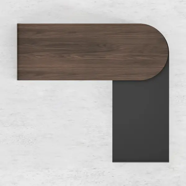 Modern L Shaped Desk in Walnut with 1 Cabinet & 2 Drawers 1520mm Executive Office Desk - Image 11