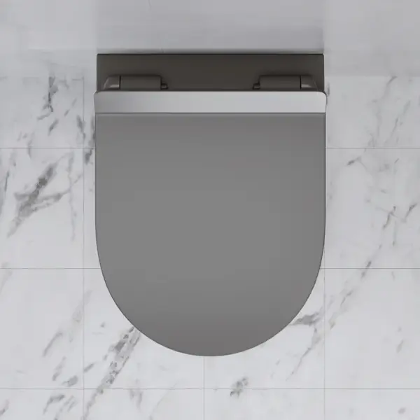Modern Round Wall Mounted Toilet Wall Hung One-Piece Ceramic Simplism in Deep Grey - Image 7