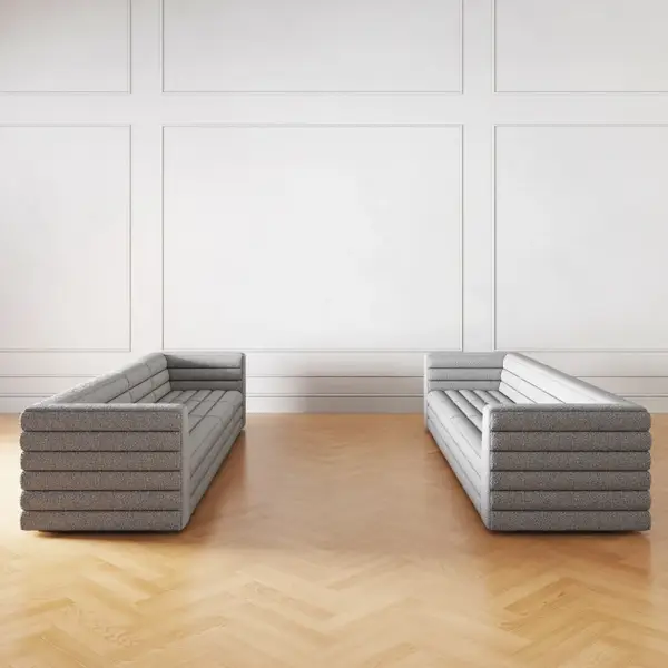 3200mm U-Shaped Modern Grey Boucle Modular Sectional Sofa for 8 Seaters - Image 7