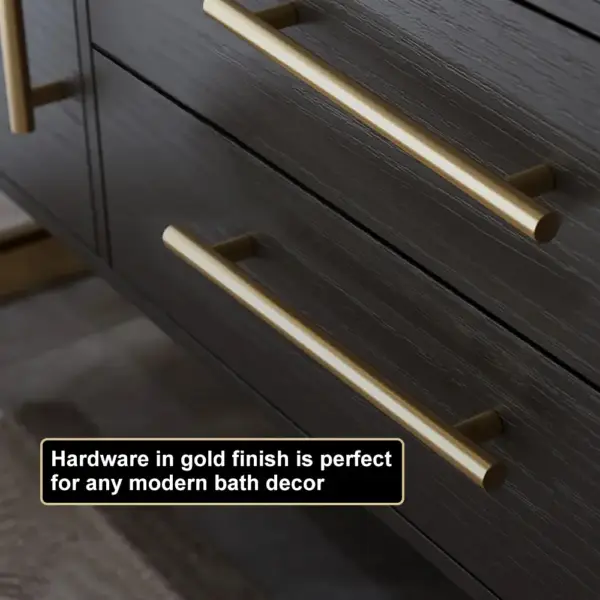 Modern 1000mm Floating Black Bathroom Vanity Stone Top Wall Mounted Bathroom Cabinet - Image 13