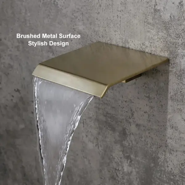 Moda Wall-Mounted 250mm Shower Set in Brushed Gold Rainfall 3 Function Solid Brass - Image 6
