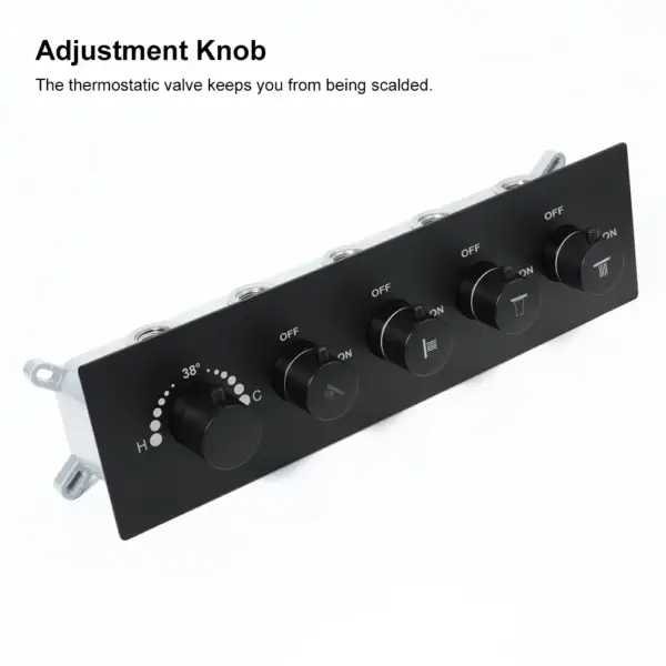 Wall-Mounted Shower Set in Black 4 Function Thermostatic Shower Mixer - Image 6
