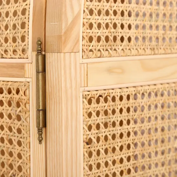 Natural Woven Rattan Bedroom Clothing Armoire with Hidden 2 Doors and Drawers Wardrobe (Copy) - Image 8