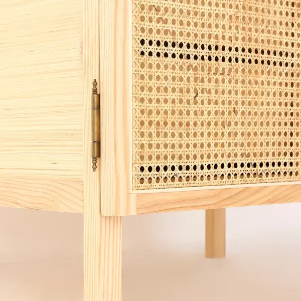 Natural Woven Rattan Bedroom Clothing Armoire with Hidden 2 Doors and Drawers Wardrobe (Copy) - Image 9