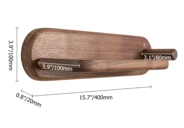 Wood Hair Dryer Holder Rack in Walnut with Accessories Storage & Shelf - Image 8