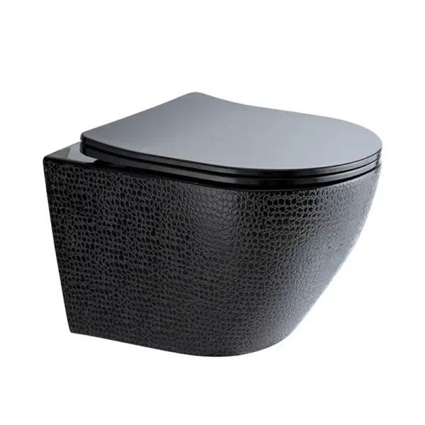 Luxury Round Wall-Mount Toilet Rimless Flushing Ceramic - Image 2